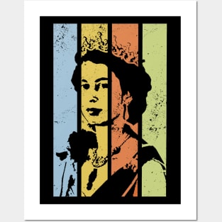 Queen Elizabeth - retro colors Posters and Art